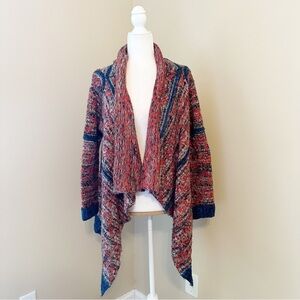 Anthropologie Yellow Bird Cascade Waterfall Open Front Chucky Cardigan - Medium